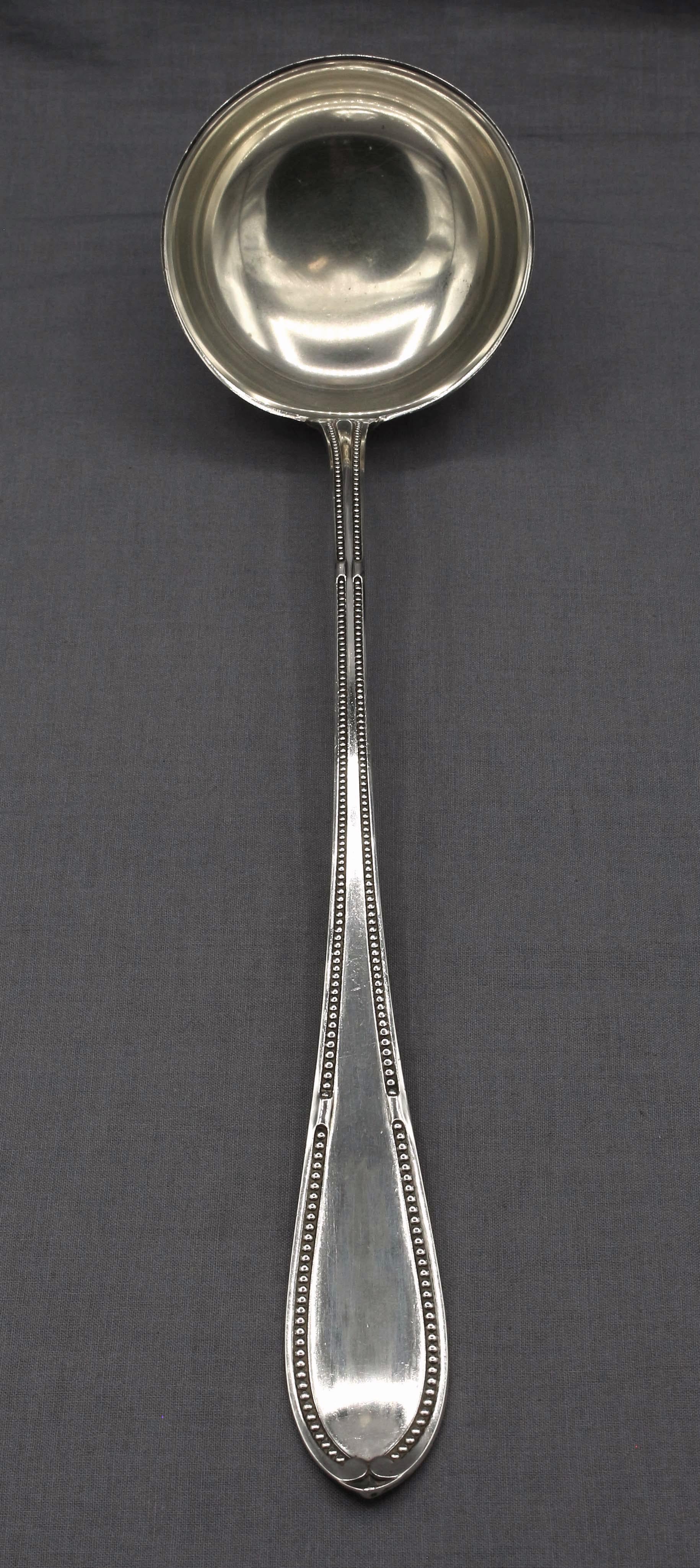 Deutsche 800er Silberlöffel-Schöpfkelle von Adolf Lewin aus dem späten 19. Jahrhundert im Angebot 1