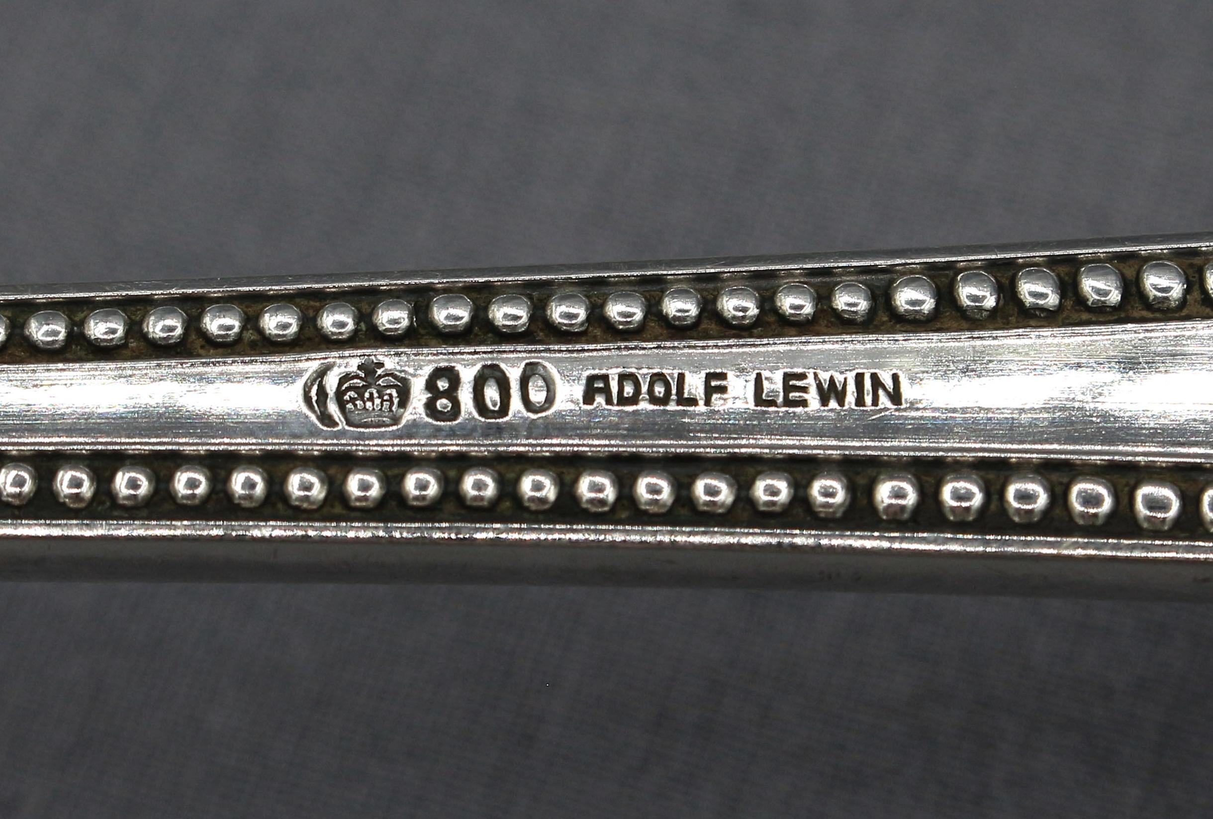 Deutsche 800er Silberlöffel-Schöpfkelle von Adolf Lewin aus dem späten 19. Jahrhundert im Angebot 3