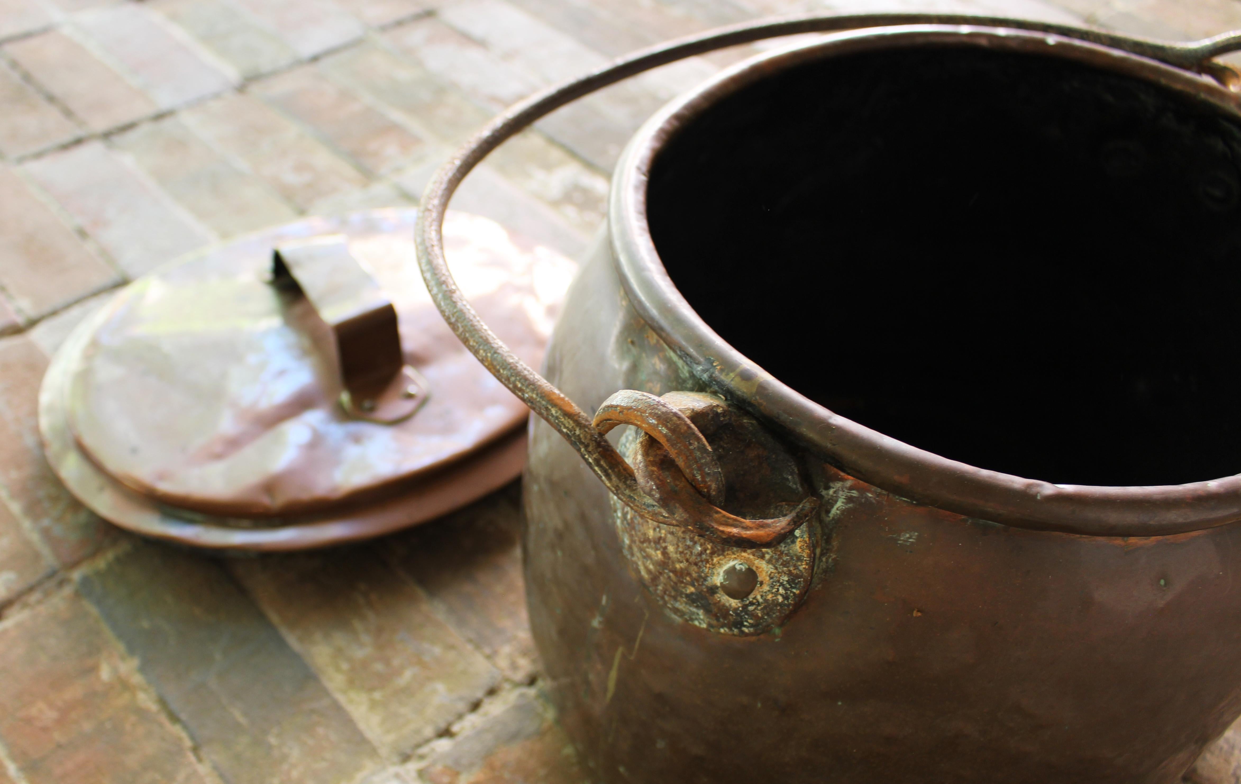 Later 19th Century Large Copper Covered Boiler For Sale 2