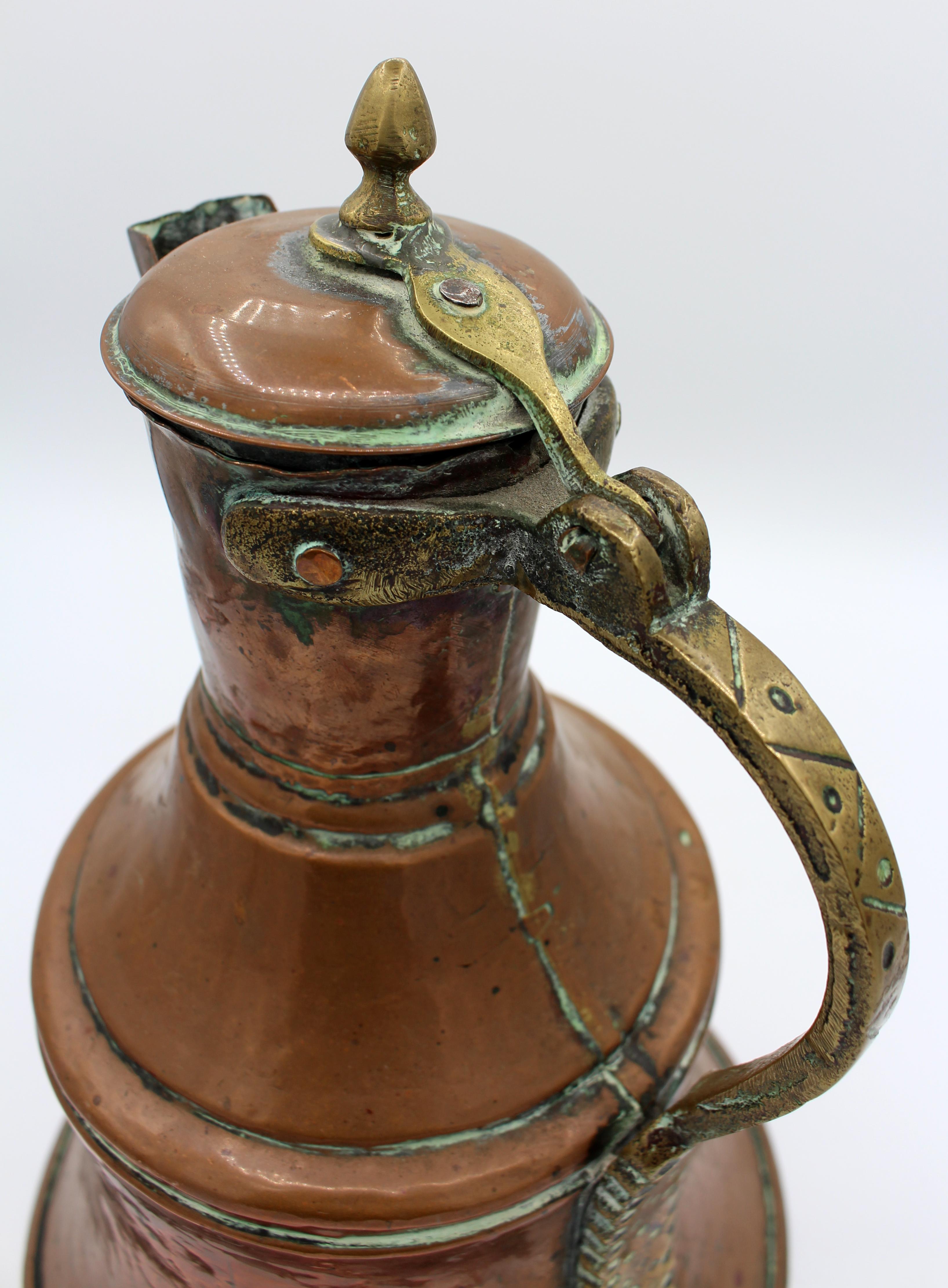 Later 19th Century Large Eastern Copper Flagon 6