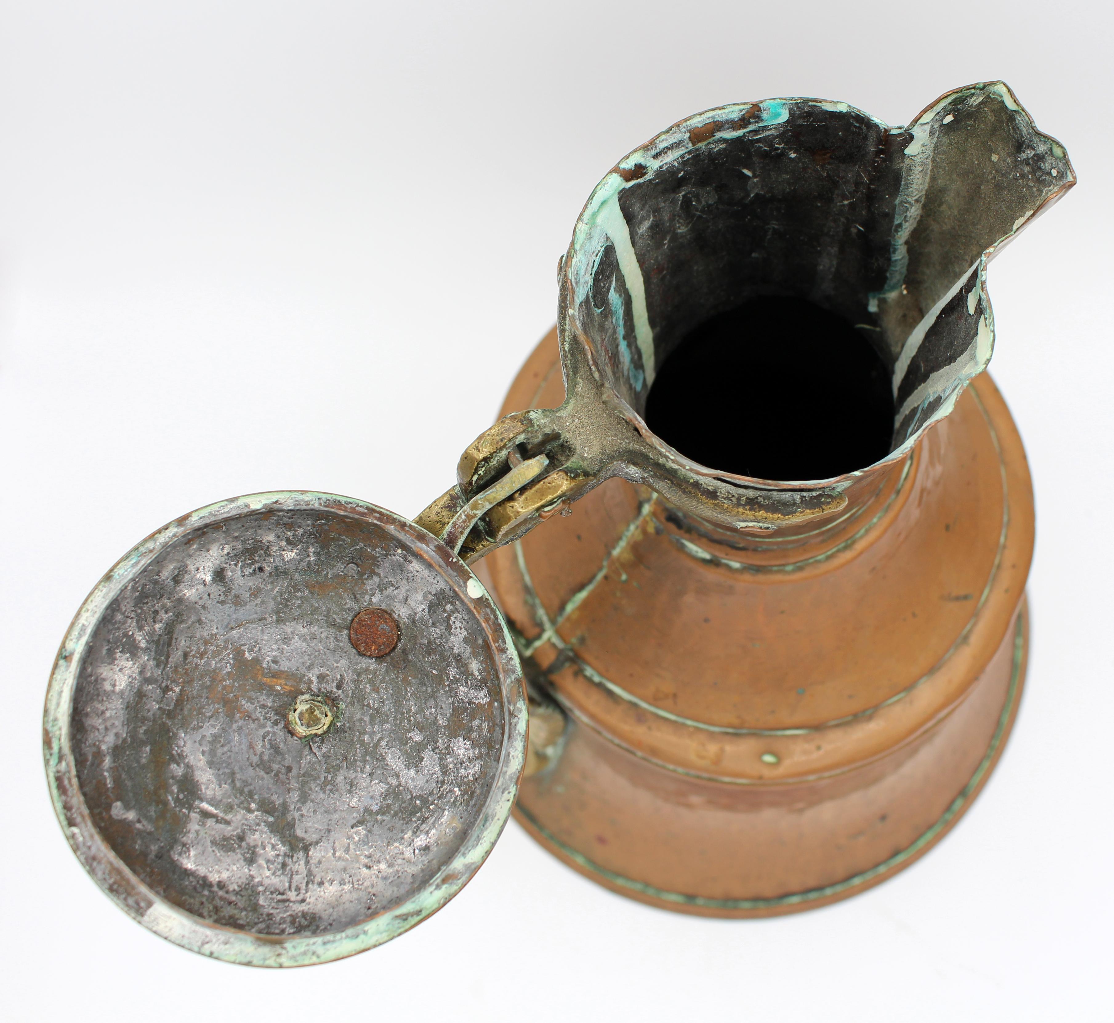 Later 19th Century Large Eastern Copper Flagon 1