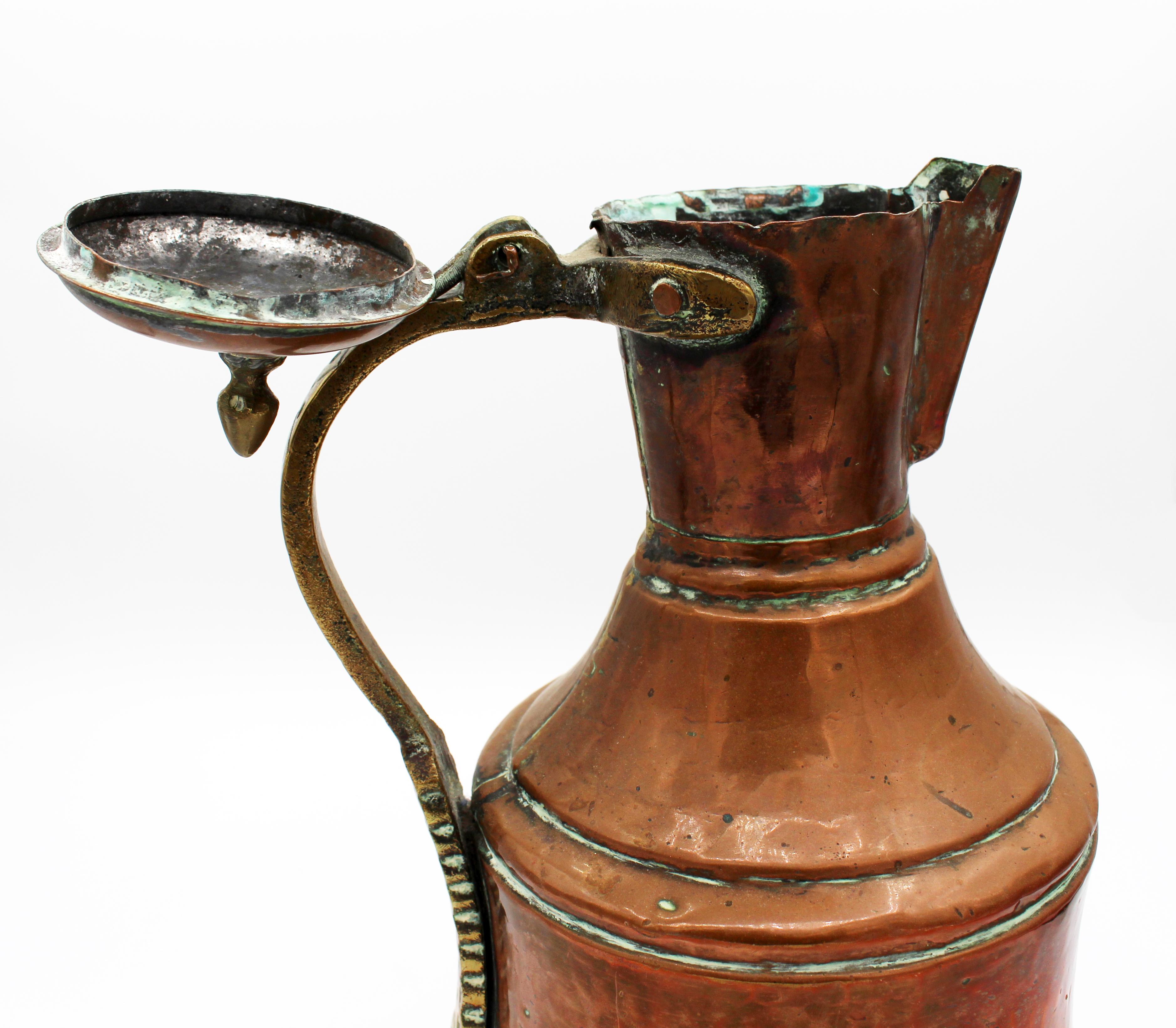 Later 19th Century Large Eastern Copper Flagon 2
