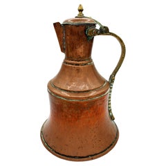Antique Later 19th Century Large Eastern Copper Flagon