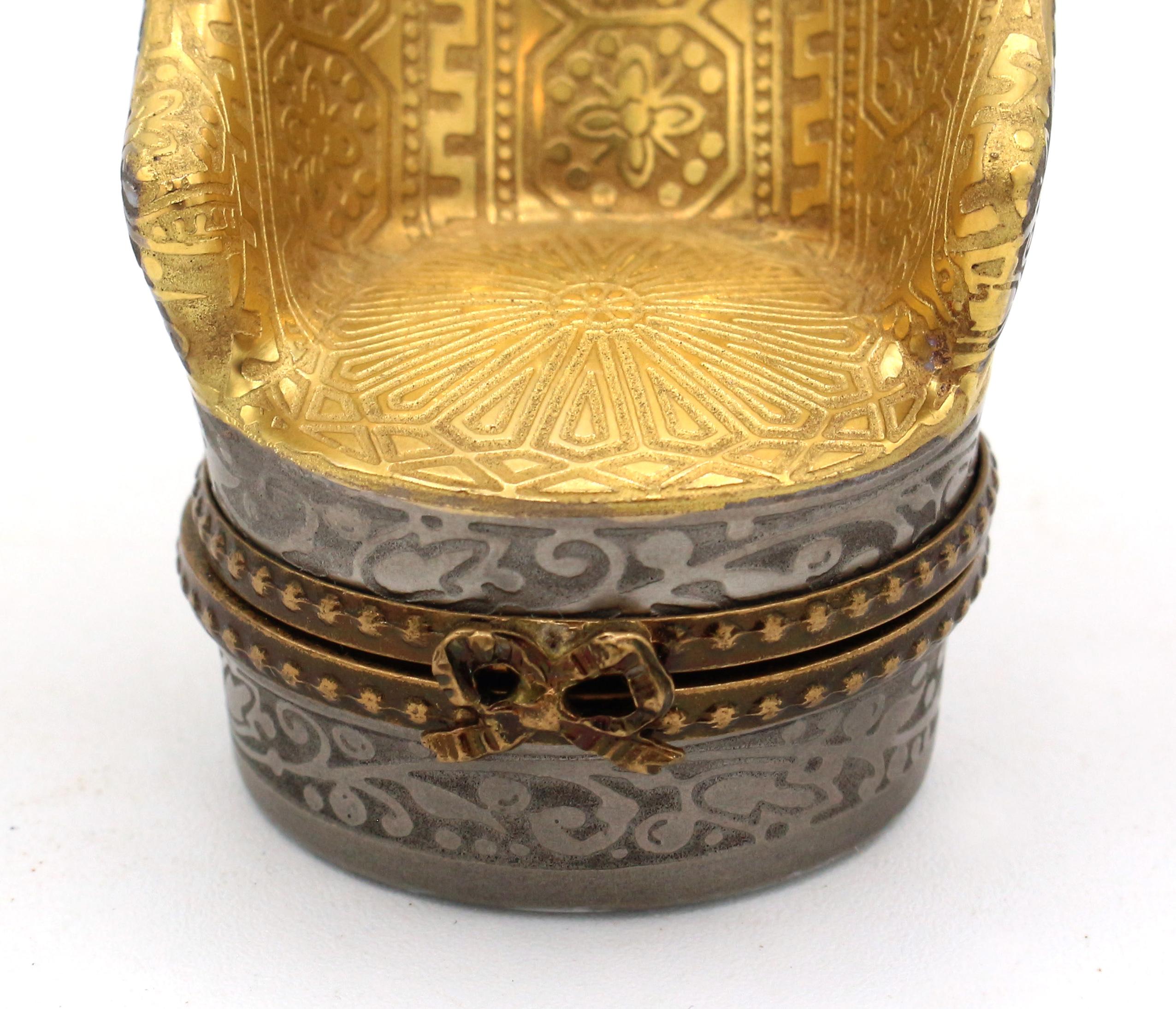 Later 20th Century Limoges Bergere Chair Pill Box For Sale 1