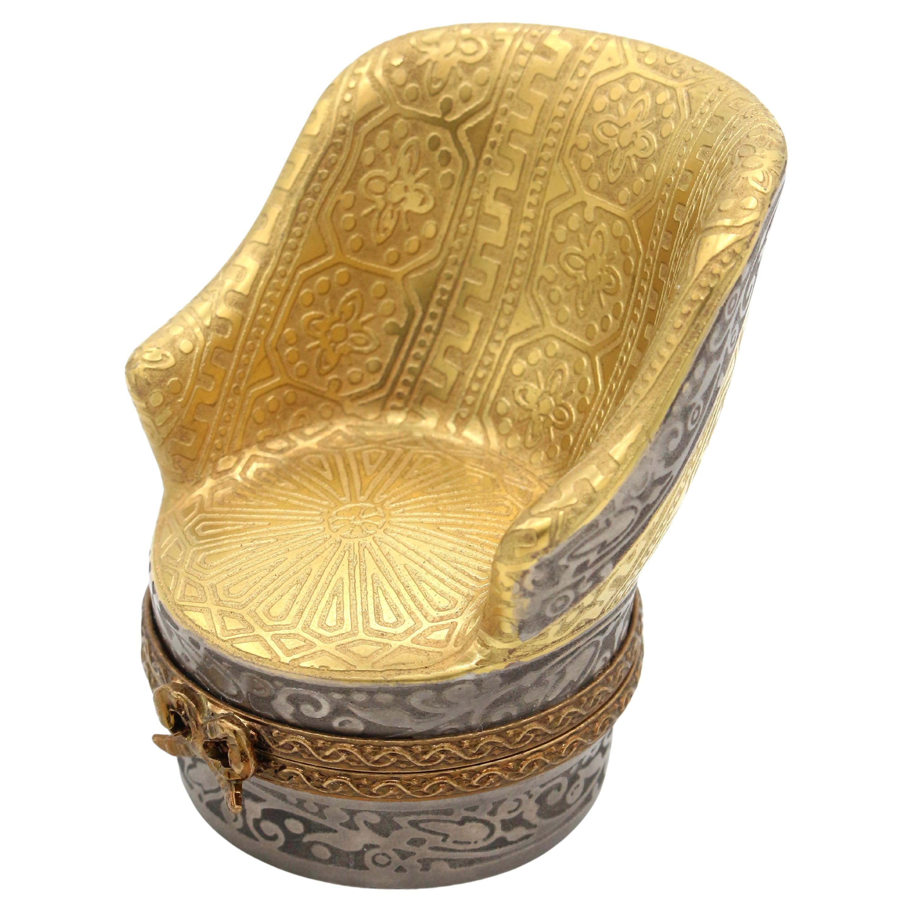 Later 20th Century Limoges Bergere Chair Pill Box