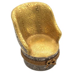 Later 20th Century Limoges Bergere Chair Pill Box