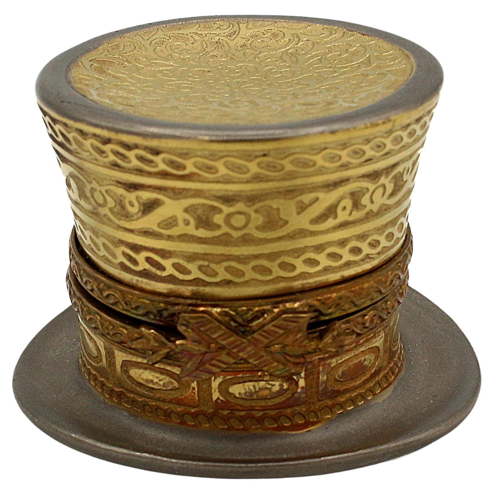 Later 20th Century Limoges Top Hat Pill Box For Sale