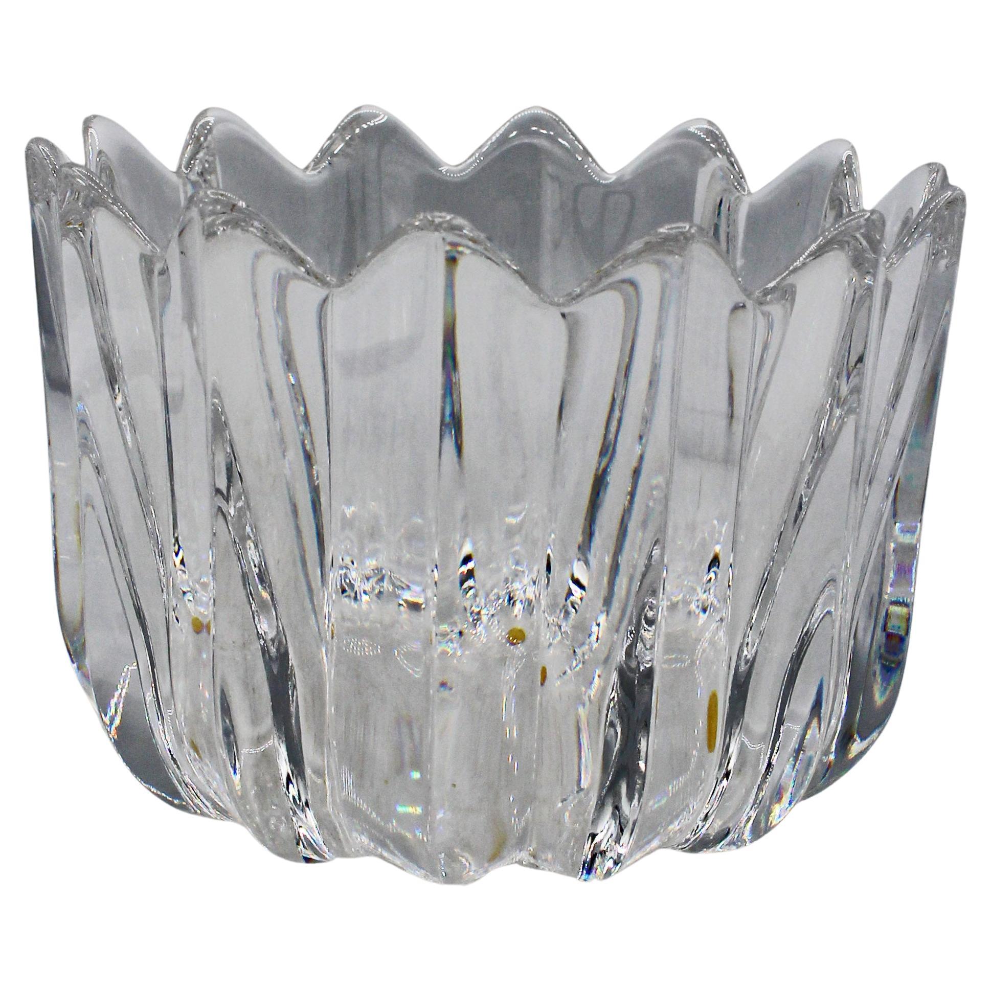 Ciotola di cristallo Orrefors "Fleur" svedese del tardo XX secolo