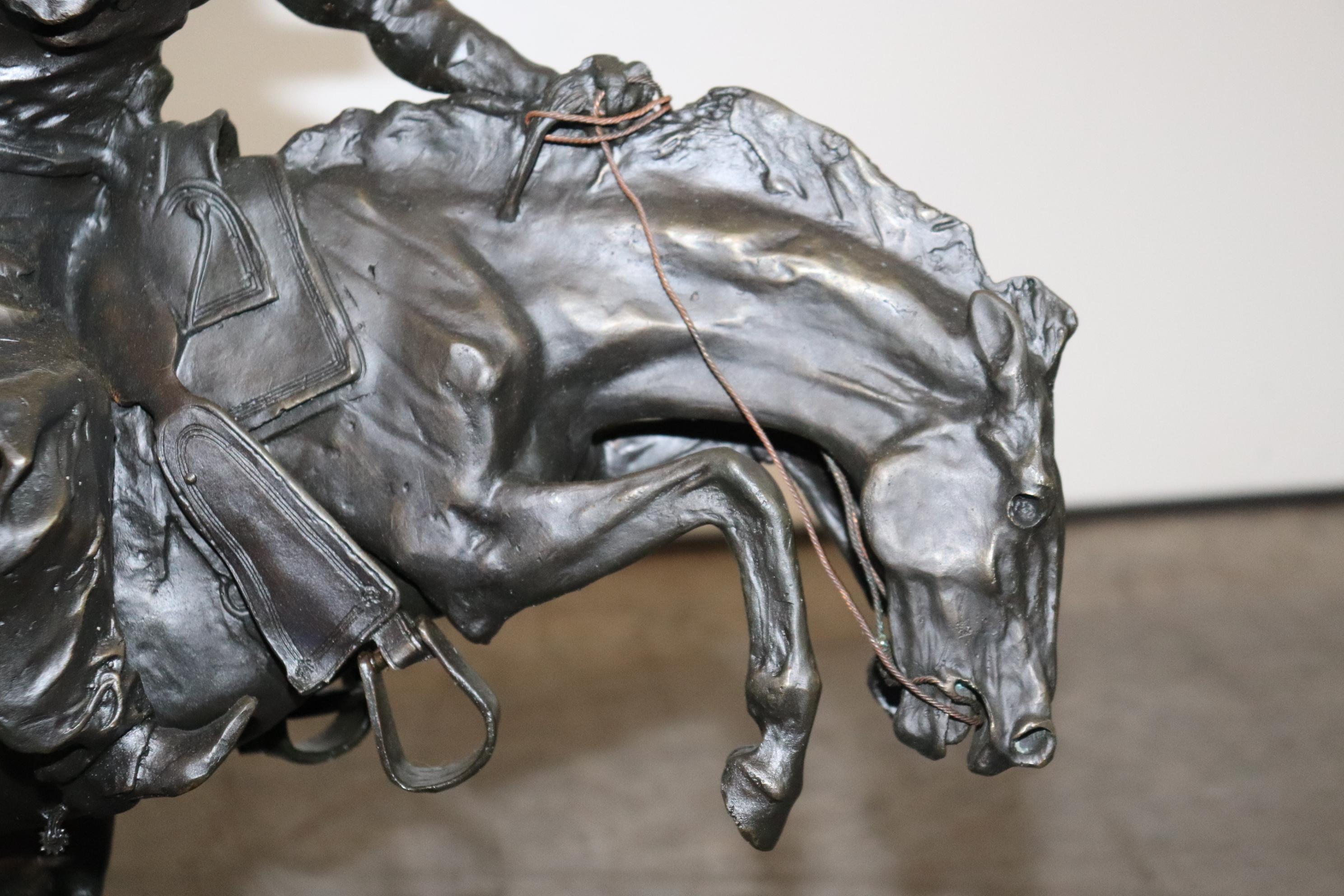 Later Replica Bronco Buster by Frederic Remington Bronze Sculpture 2