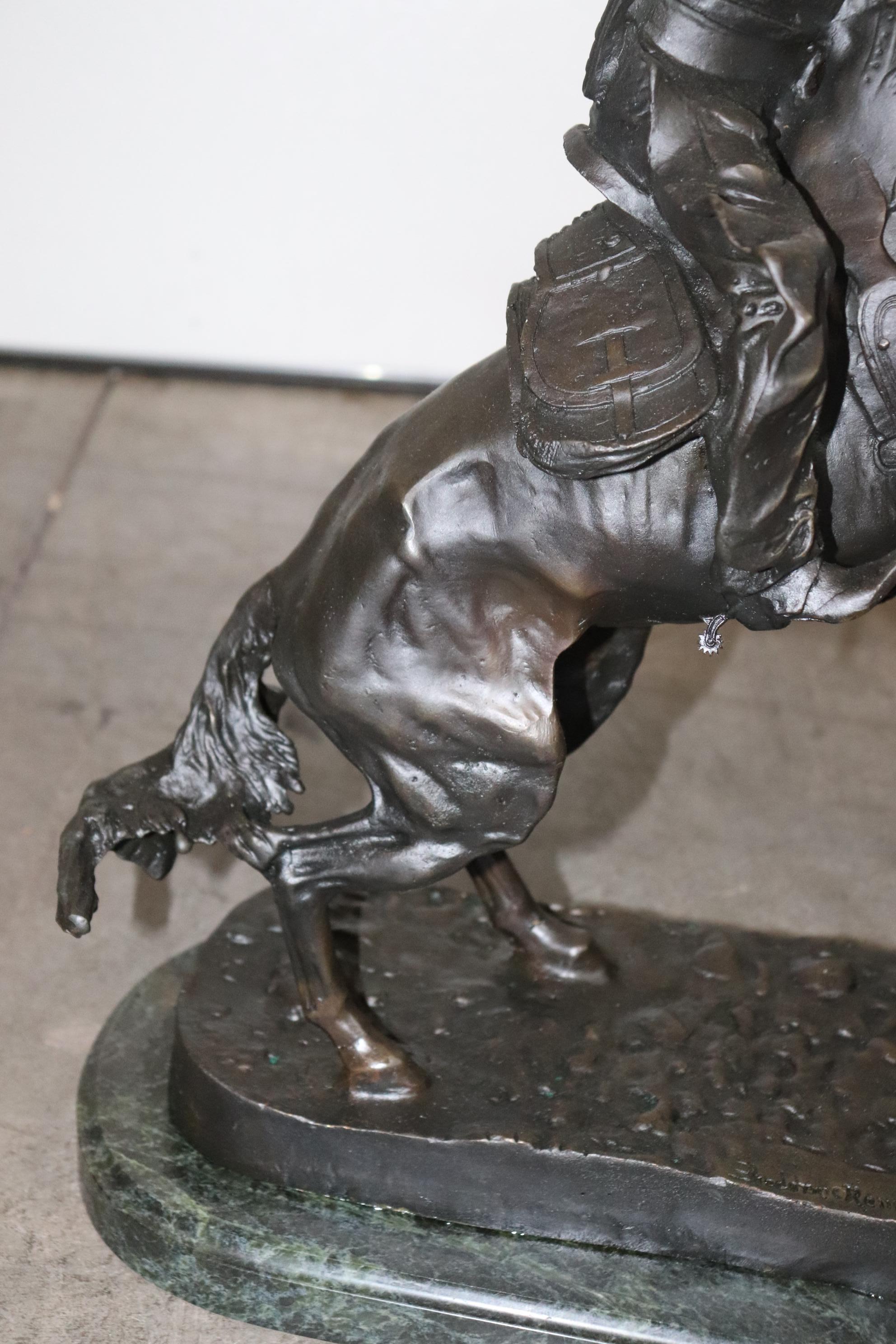 Later Replica Bronco Buster by Frederic Remington Bronze Sculpture 3