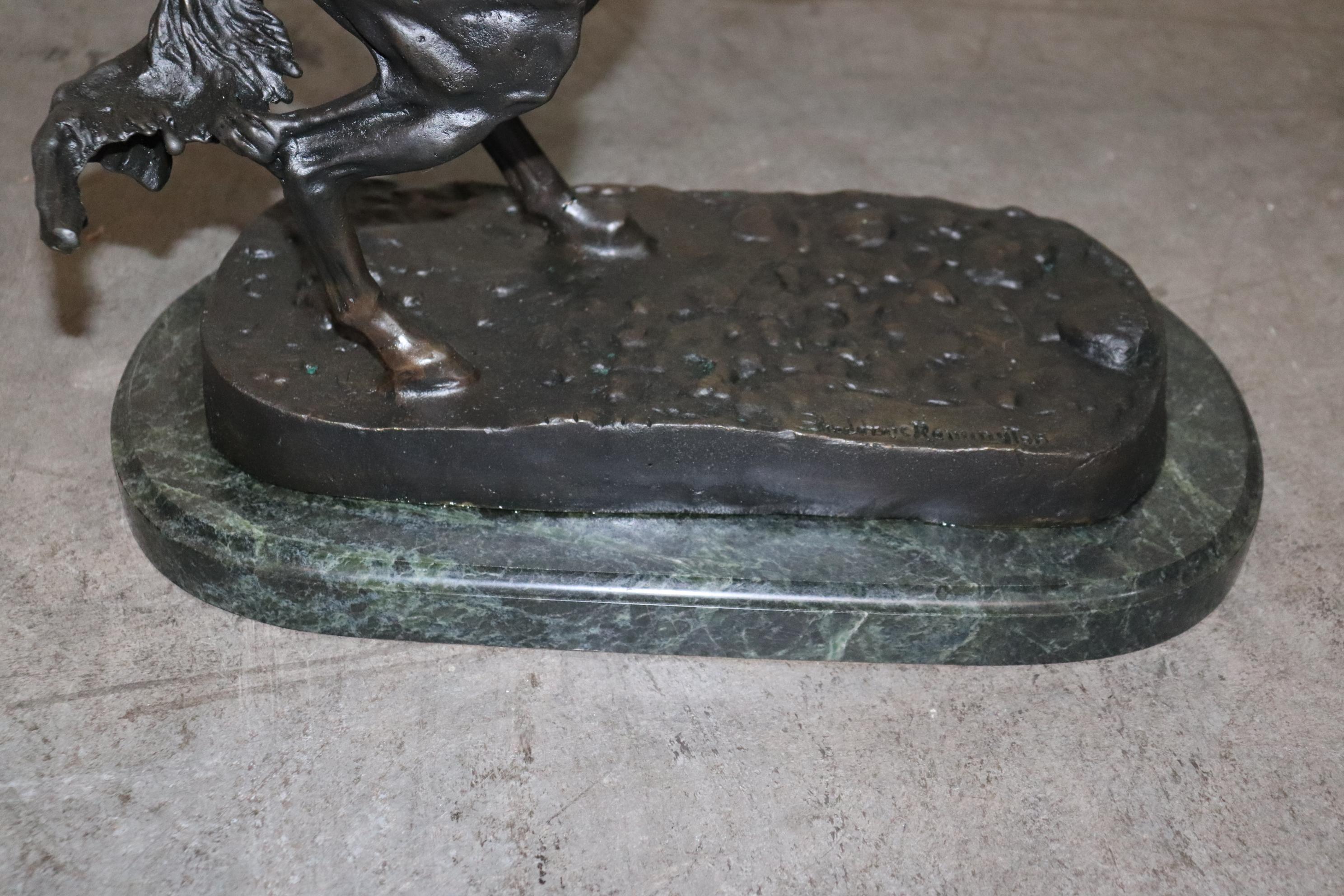 Later Replica Bronco Buster by Frederic Remington Bronze Sculpture 4
