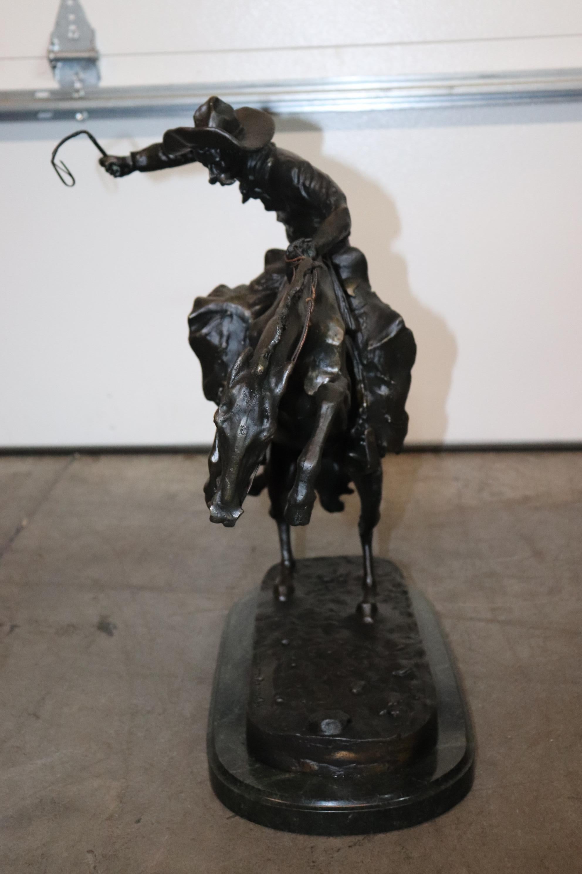 American Classical Later Replica Bronco Buster by Frederic Remington Bronze Sculpture