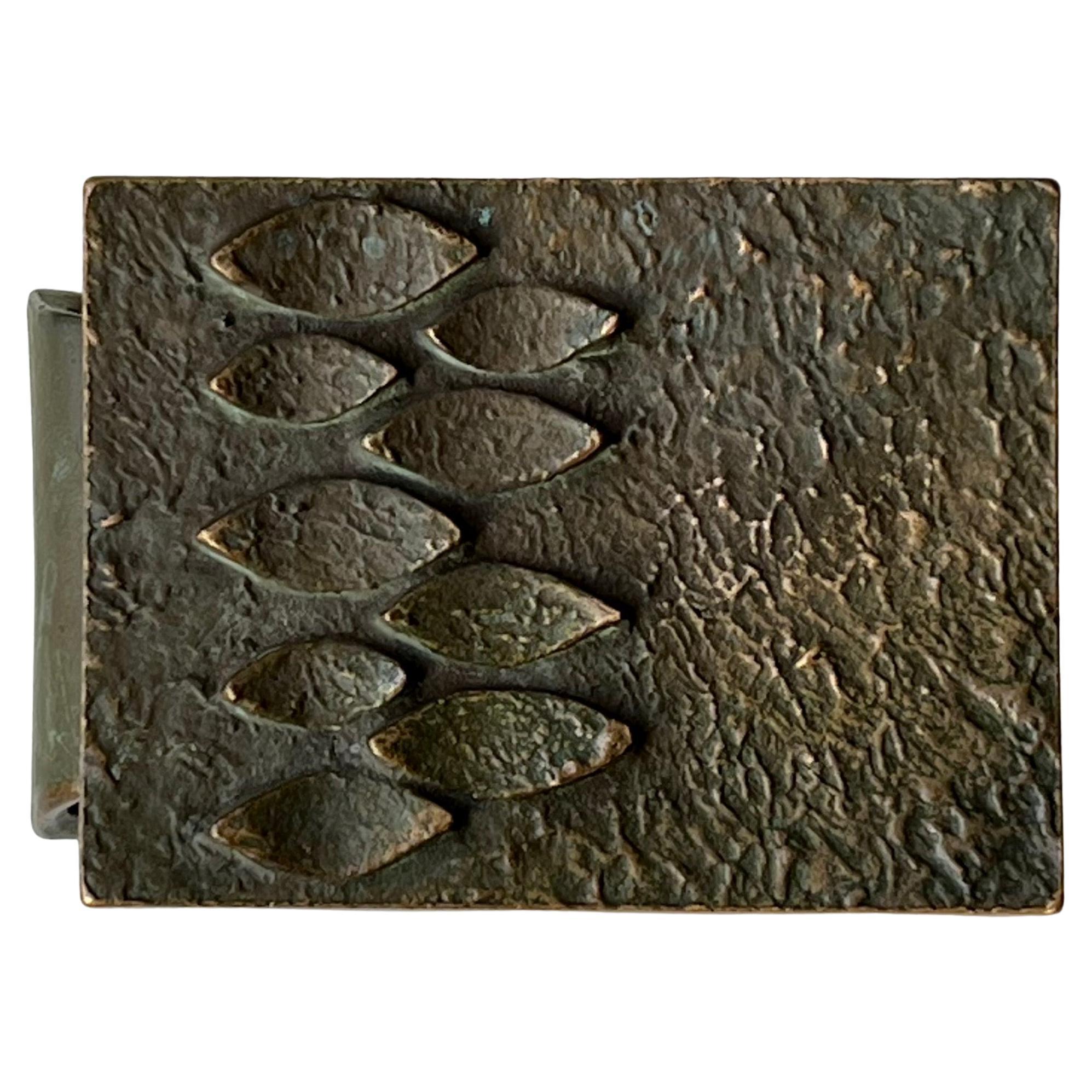 Lateral Bronze Door Handle with Abstract Design, 20th Century, European