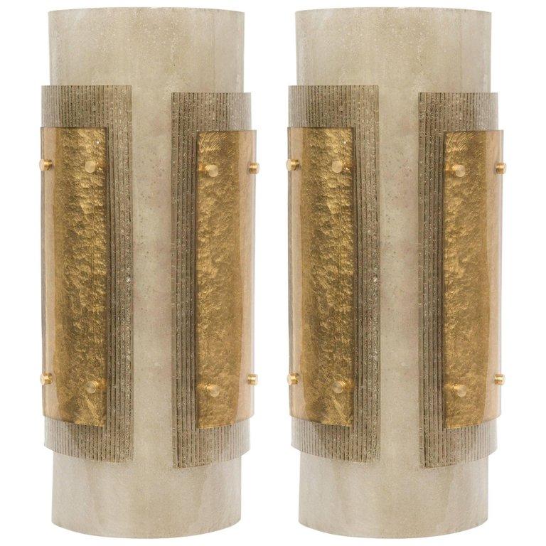 Brutalist Laterali Wall Sconce in Murano Glass For Sale