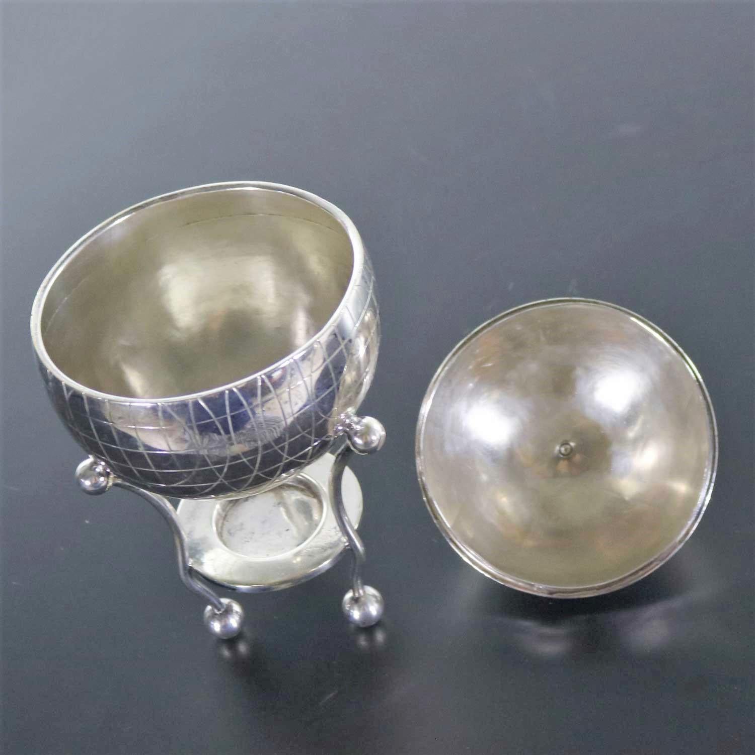 Latham & Morton Silver Plate Egg Warmer Globe Orb Shape Victorian For Sale 3