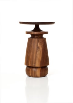 Lathe turned Walnut or white oak sculptural side table FB23a by Michael Rozell