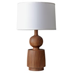 Lathe turned walnut table lamp form TWLB by Michael Rozell, USA 2023