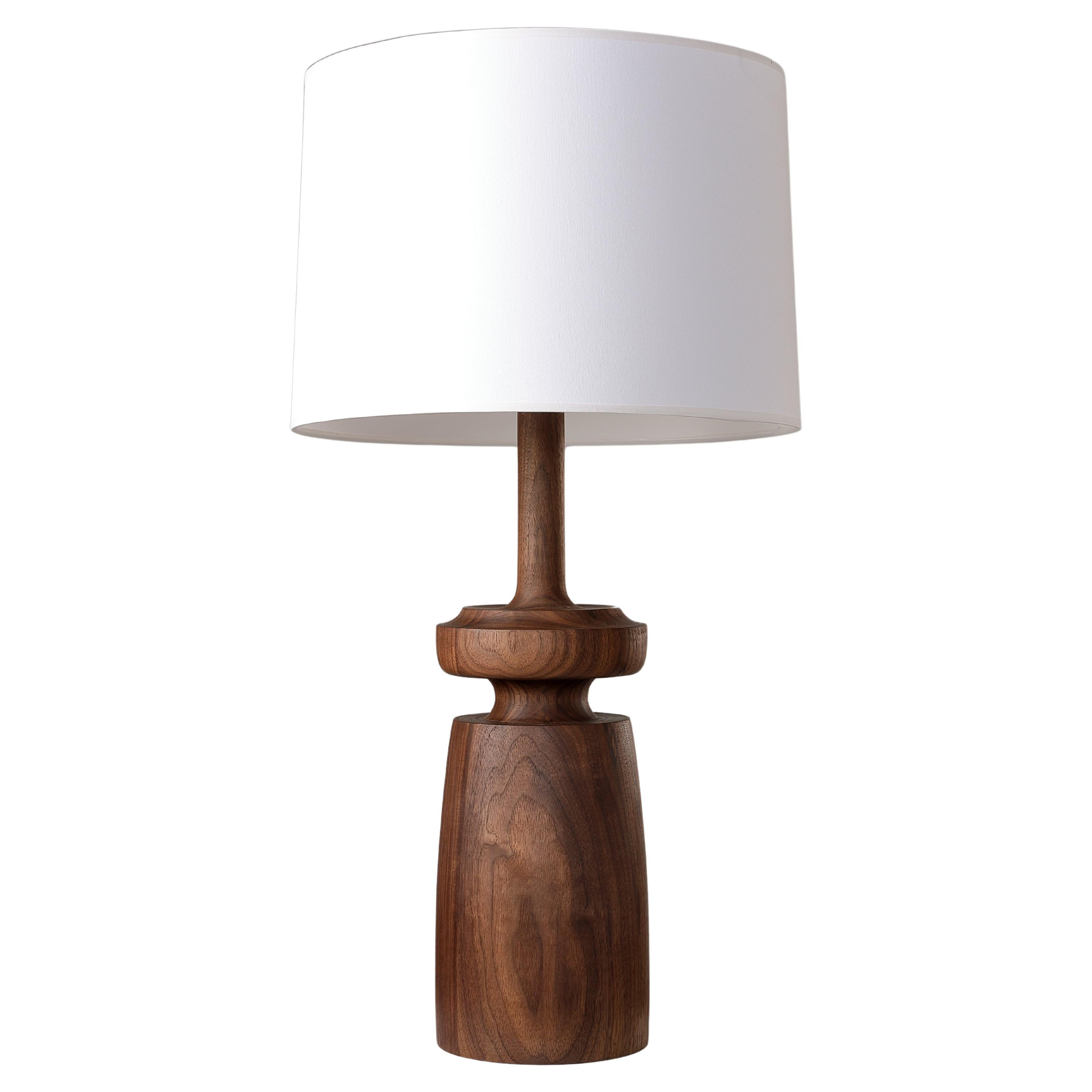 Lathe Turned Walnut Table lamp form TWLF by Michael Rozell, USA 2023 For Sale