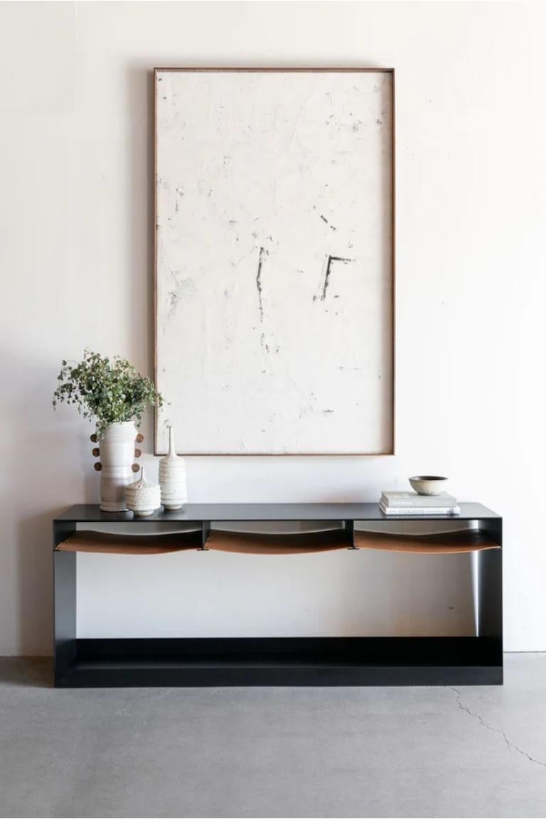 Hand-Crafted Latigo Console by Croft House For Sale