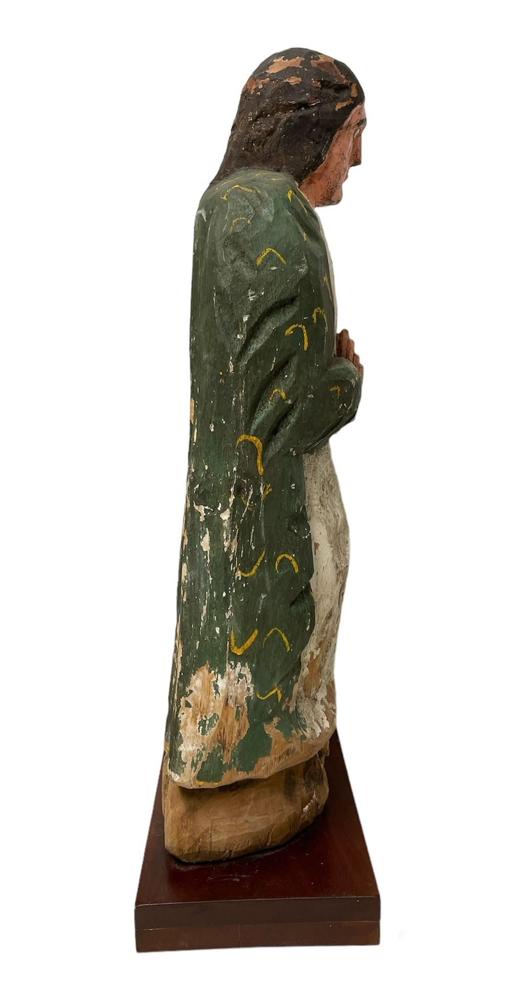XX secolo Scultura in legno scolpita in America Latina Santos de Palos