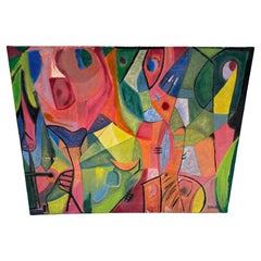 Peinture à l'huile abstraite de Pedro Coronel, style artistique des années 1960, Gustavo