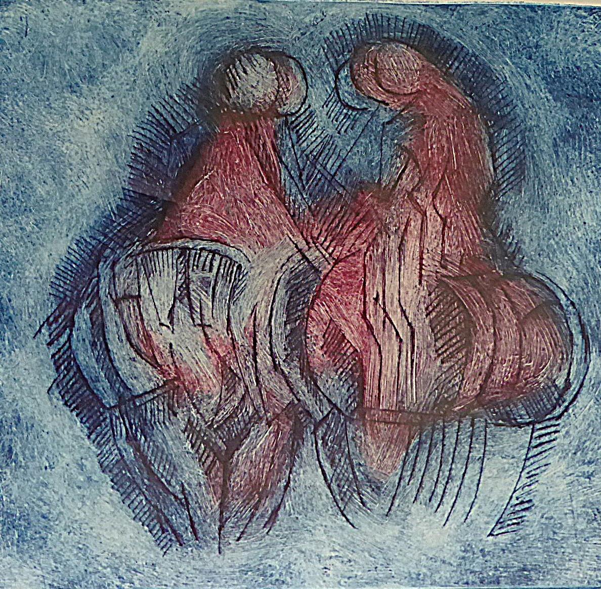 Latin American Modern Color Etching #3/30 von Raul Anguiano 1968 Mexiko (Mitte des 20. Jahrhunderts) im Angebot