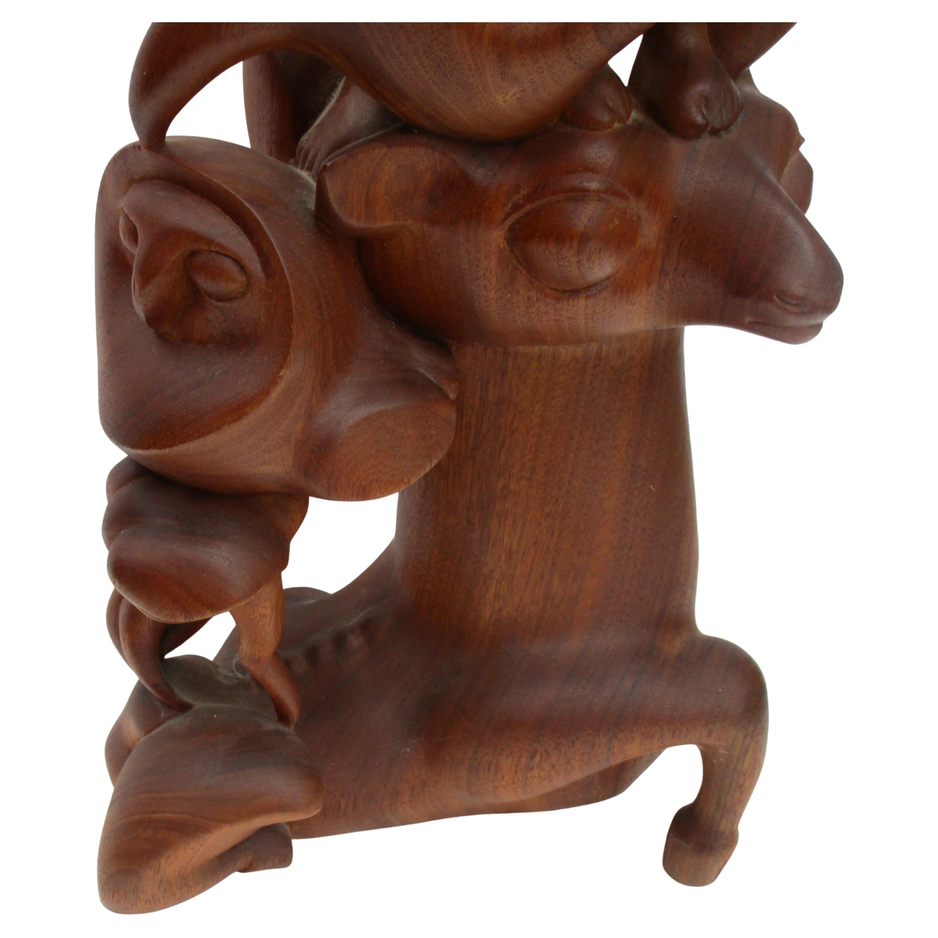 Latin American Modernist Carved Hardwood Sculpture in the Style of Diego Rivera 5