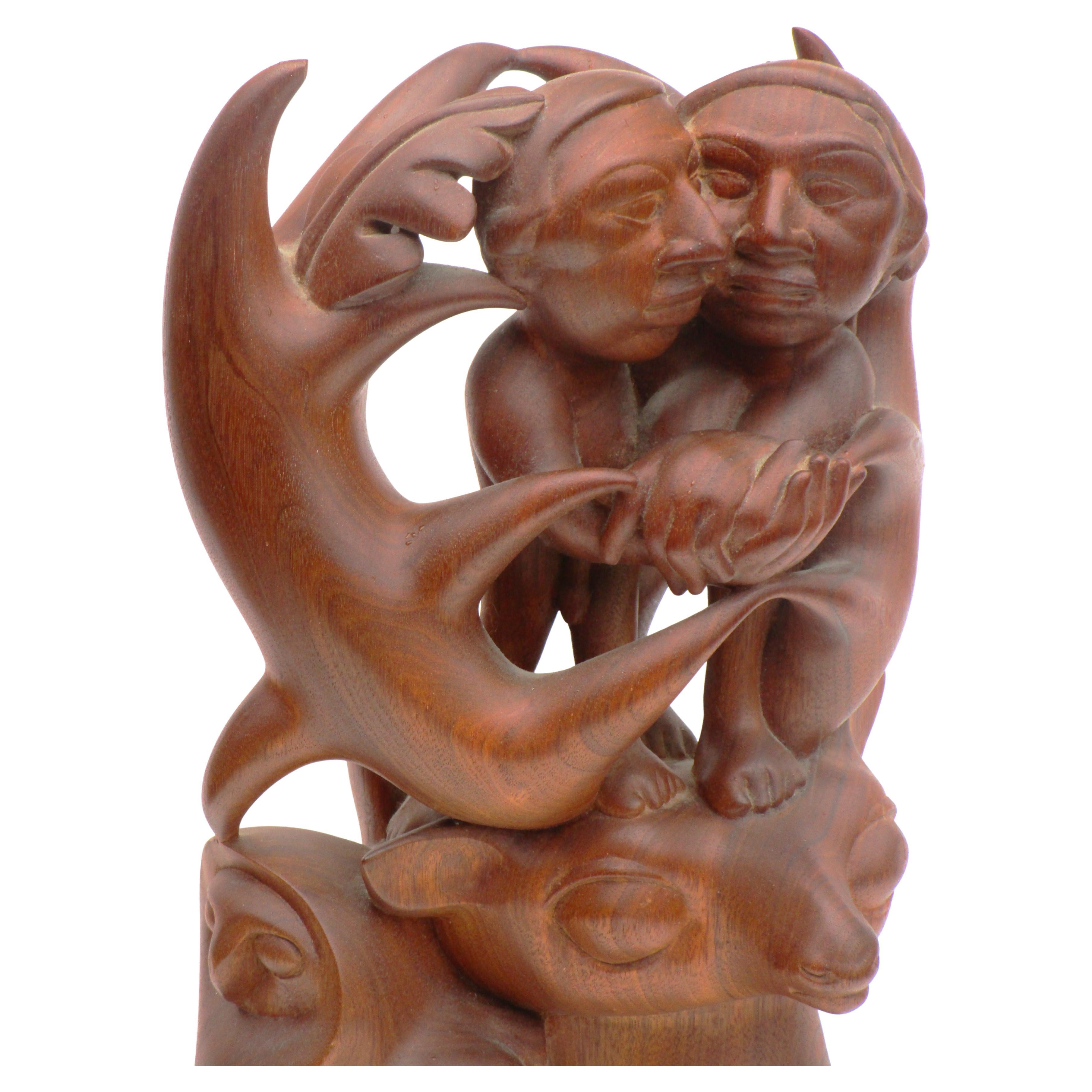 Latin American Modernist Carved Hardwood Sculpture in the Style of Diego Rivera 6