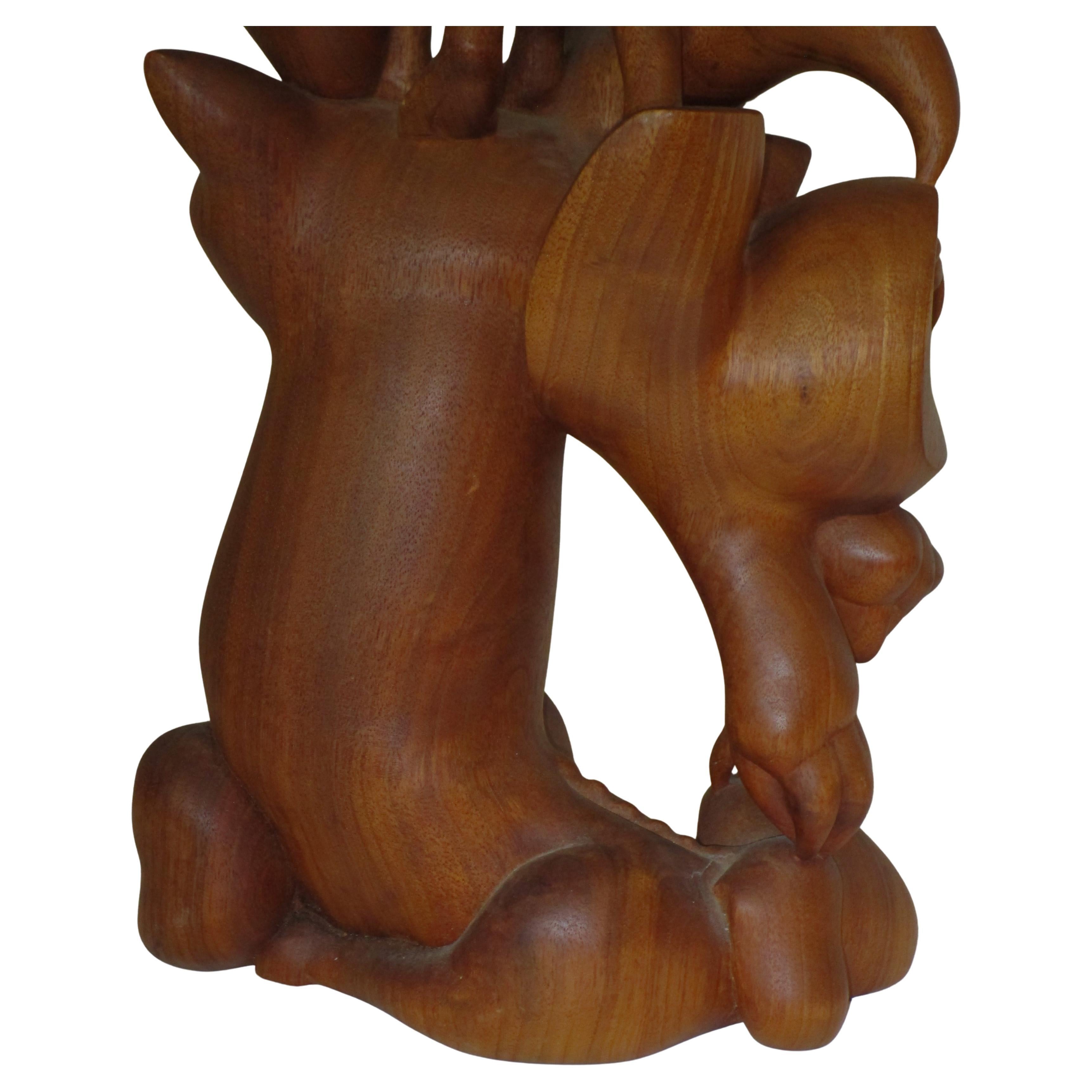 Latin American Modernist Carved Hardwood Sculpture in the Style of Diego Rivera 4