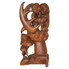 Latin American Modernist Carved Hardwood Sculpture in the Style of Diego Rivera