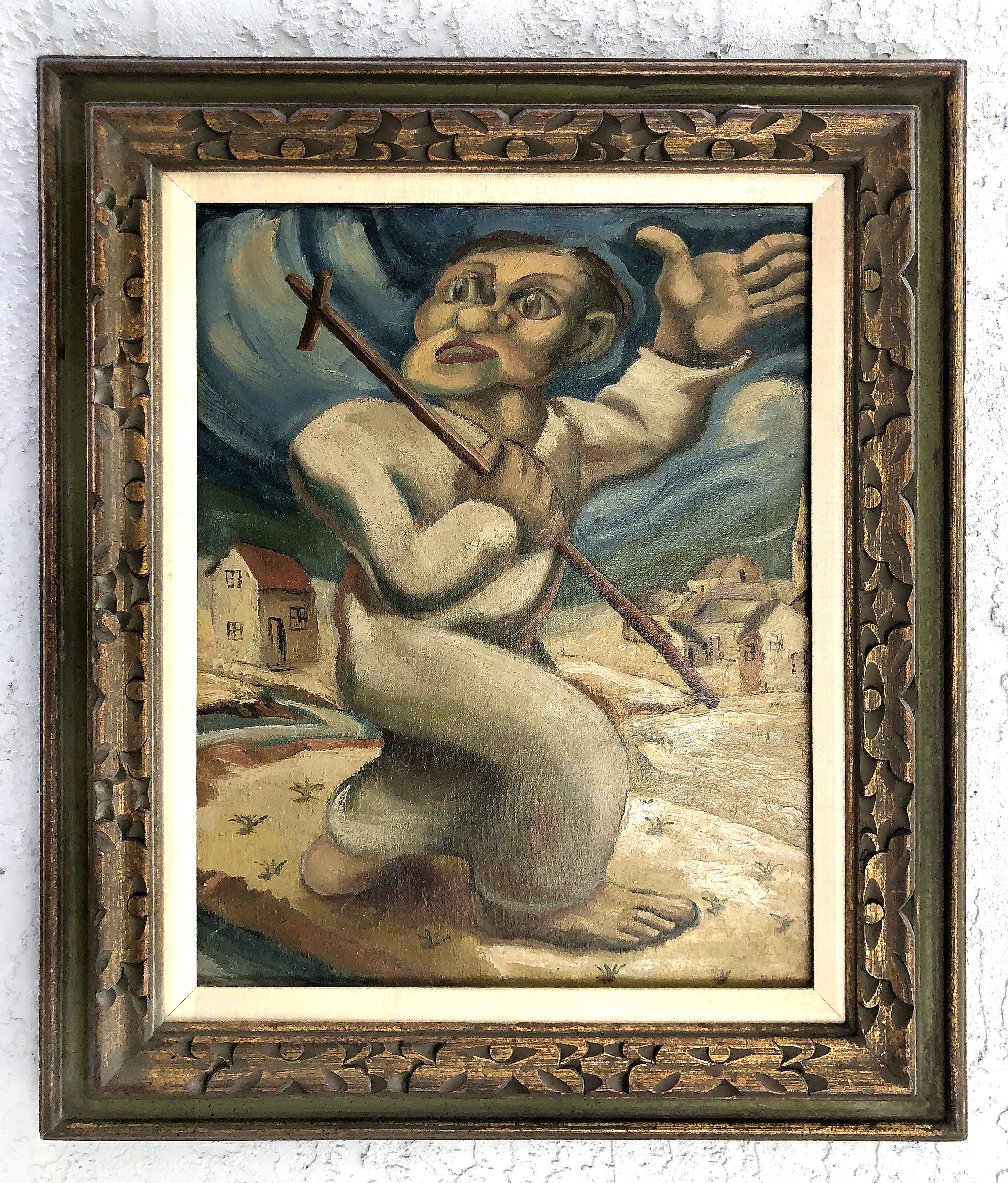 Latin American Oil Painting Manner of Diego Rivera, 1920s-1930s 1