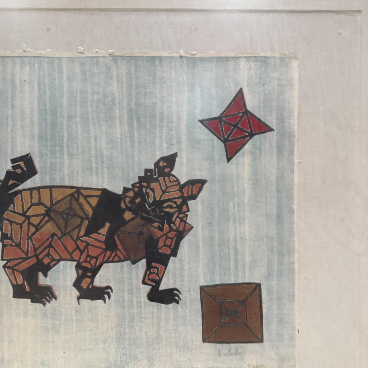 Art latino Francisco Toledo Modernist Cat Oaxaca, Mexique en vente 1