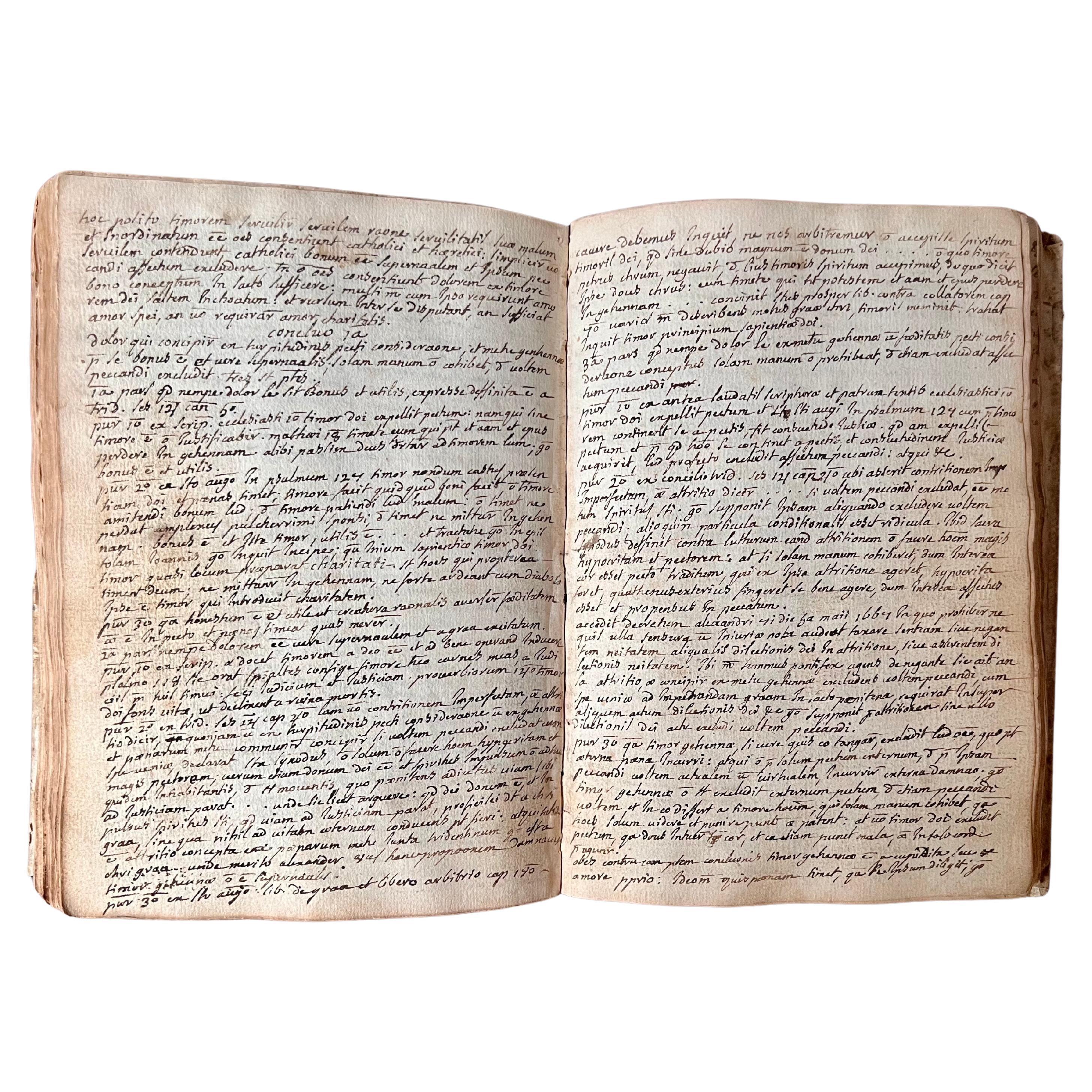 Manuscrit latin "Tractatus moralis de actibus humanis" -  Théologie Circa 1700 en vente