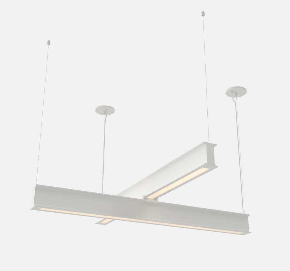 Latis Cross Kronleuchter von RBW in Natural eloxiertem Aluminium 4' durch 4' (amerikanisch) im Angebot