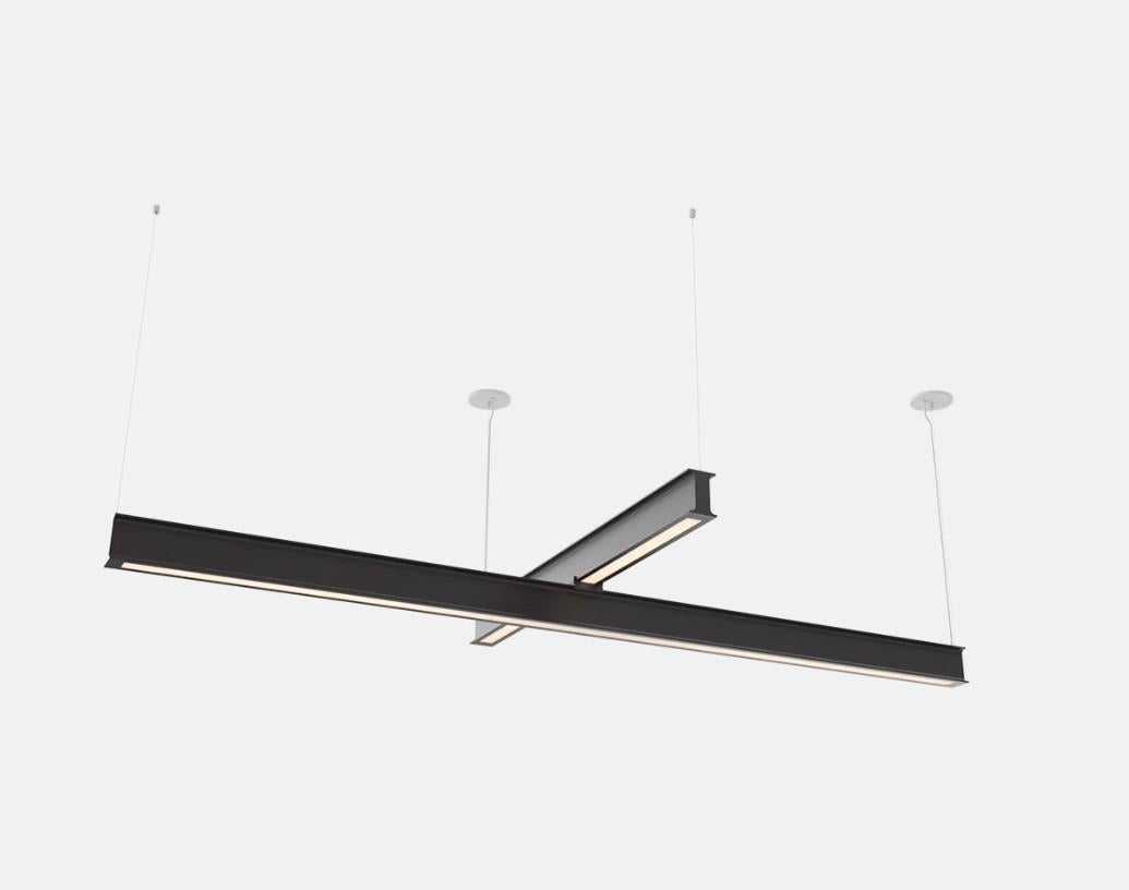Latis Cross Kronleuchter von RBW in Natural eloxiertem Aluminium 4' durch 8' (21. Jahrhundert und zeitgenössisch) im Angebot