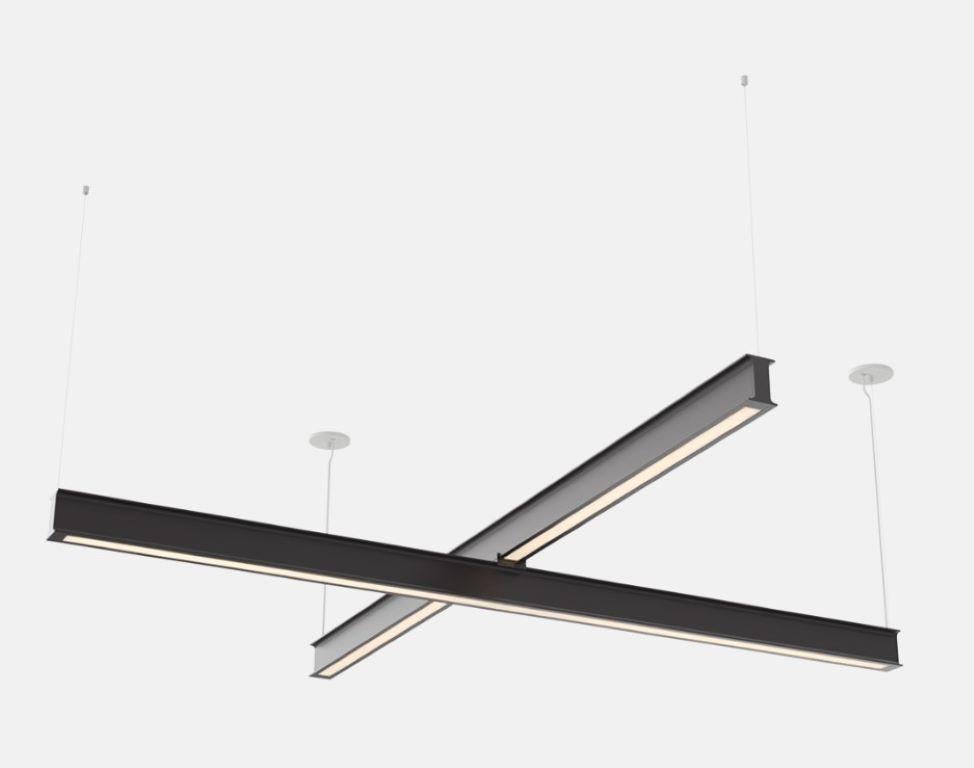 Latis Cross Kronleuchter von RBW in Natural eloxiertem Aluminium 8' durch 8' (21. Jahrhundert und zeitgenössisch) im Angebot