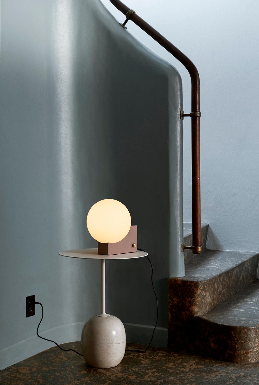 Chinese Lato LN8, Round White Steel & Marble, Side Table by Luca Nichetto for &Tradition