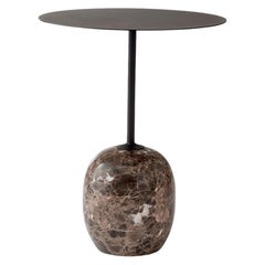 LATO LN8, table d'appoint en acier noir et marbre par Luca Nichetto pour &Tradition