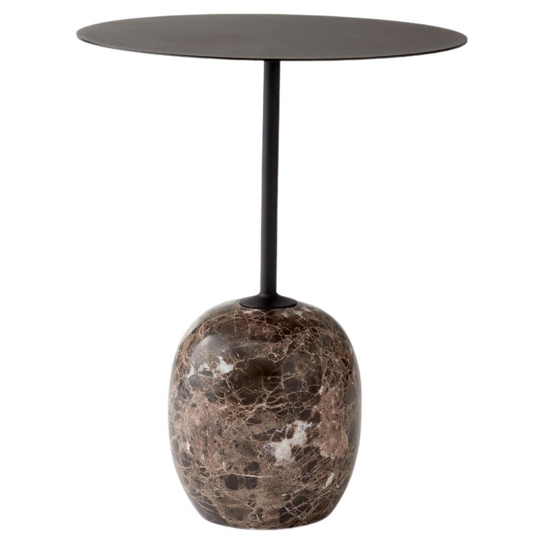 LATO LN8, table d'appoint en acier noir et marbre par Luca Nichetto pour &Tradition