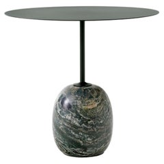 Lato Ln9 Deep Green Steel & Verde Alpi Marble, Side Table for &Tradition