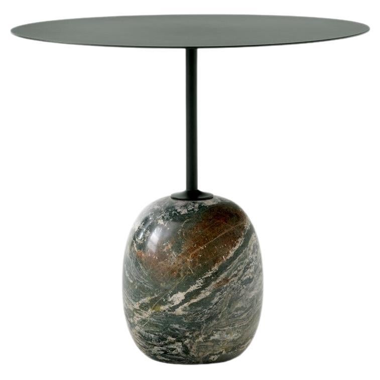 Table d'appoint Lato Ln9 vert profond en acier et marbre Verde Alpi, pour &Tradition en vente
