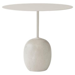 Lato LN9, Oval White Steel & Marble Side Table by Luca Nichetto for &Tradition