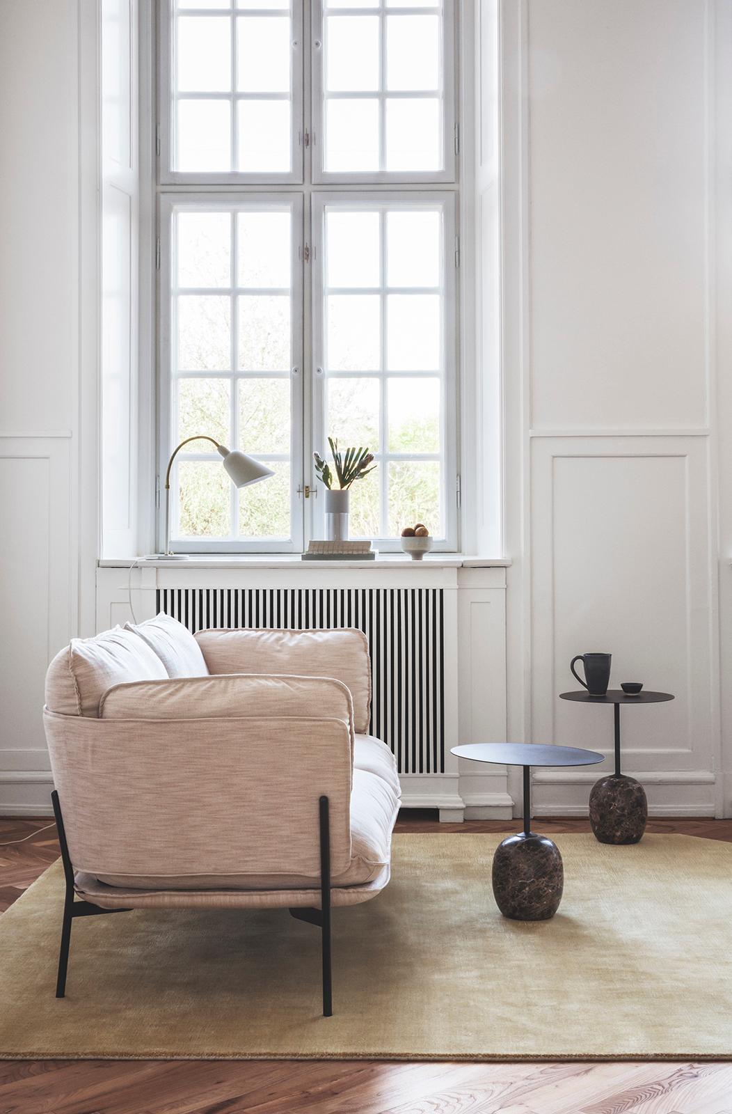 XXIe siècle et contemporain Table d'appoint LATO LN9 en acier noir chaud et marbre par Luca Nichetto pour &Tradition en vente