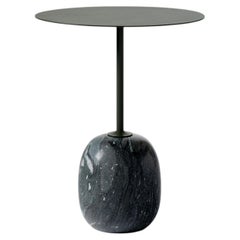 Lato Side Table by Luca Nichetto in Verde Grigio Marble & Green Steel for &T