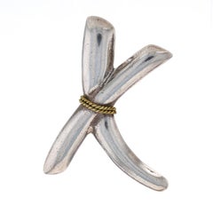 Lato X Crossover Convertible Brooch/Pendant Sterling 925 Brass Taxco Mexico Pin