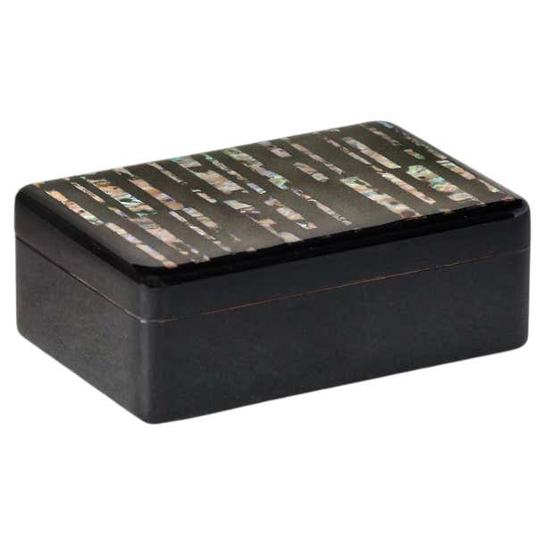 Urushi Black Lacquer and Abalone Shell Lattice Box - Small by Alexander ...
