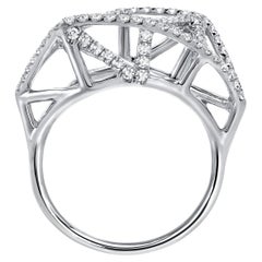 0.65 Carat Lattice Diamond Ring in 18K White Gold by Tamir, Merkaba Jewelry