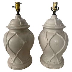 Lattice Ginger Jar Table Lamps - a Pair Lattice Ginger Jar Table Lamps - a Pair