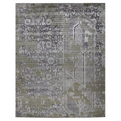 LATTICE Hand Knotted Rug in Moss Green & Mocha Colours by Hands