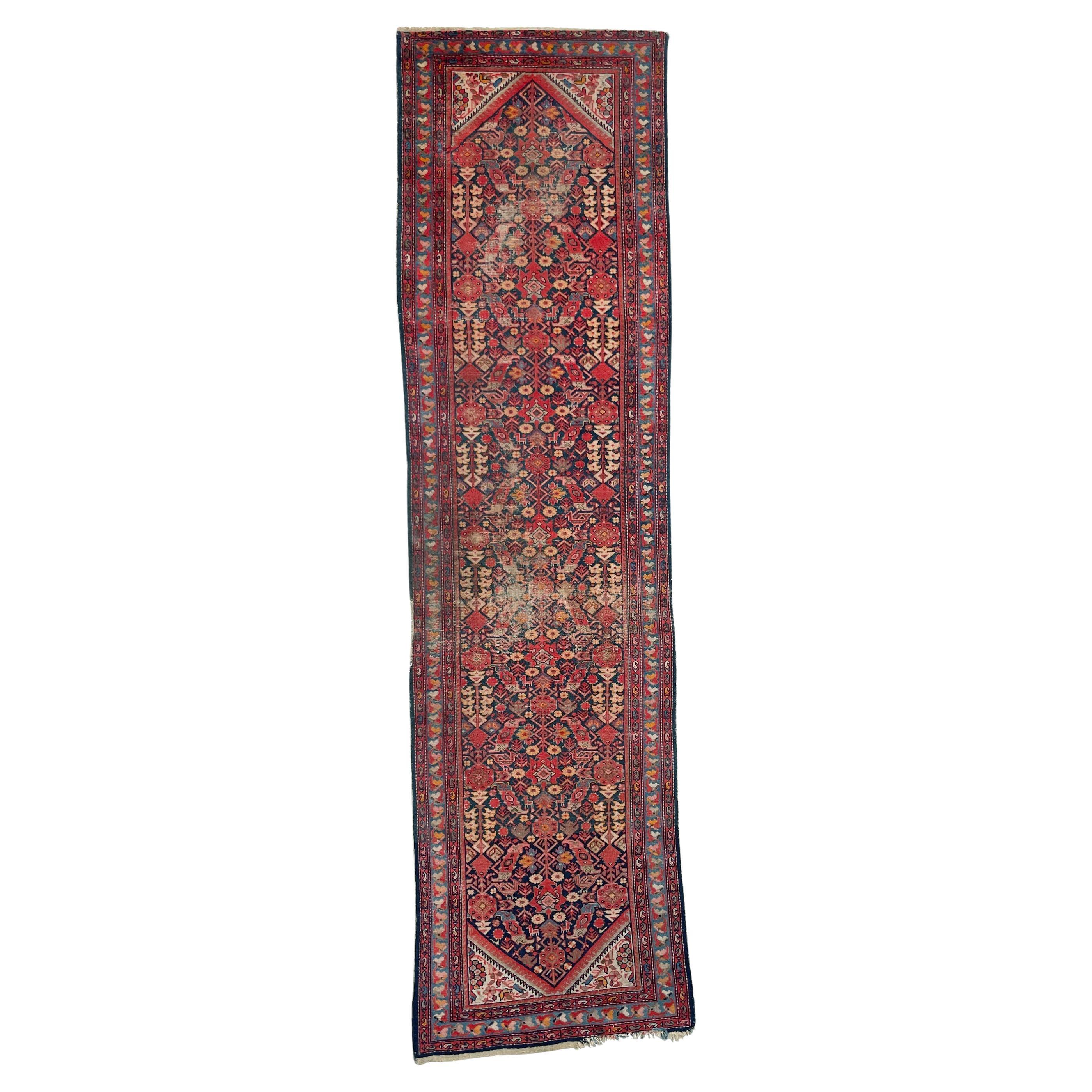 Tapis Malayer en treillis aux teintes mandarine et aux animaux de protection en vente